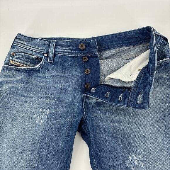 Vintage Diesel Zathan Jeans Men 31x30 Blue Selvedge Denim Distressed Fits 30x30 - Picture 11 of 16